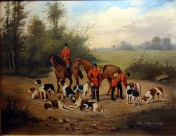 狩猟 Painting - Gdr0Dogsの古典的な狩猟の集い